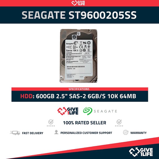 [202] SEAGATE ST9600205SS 600GB HDD 2.5" SAS-2 6GB/S 10K 64MB
