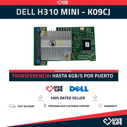 [206] DELL PERC H310 MINI - K09CJ - CONTROLADORA RAID 6GB/S - PARA SERVIDOR RACK DELL