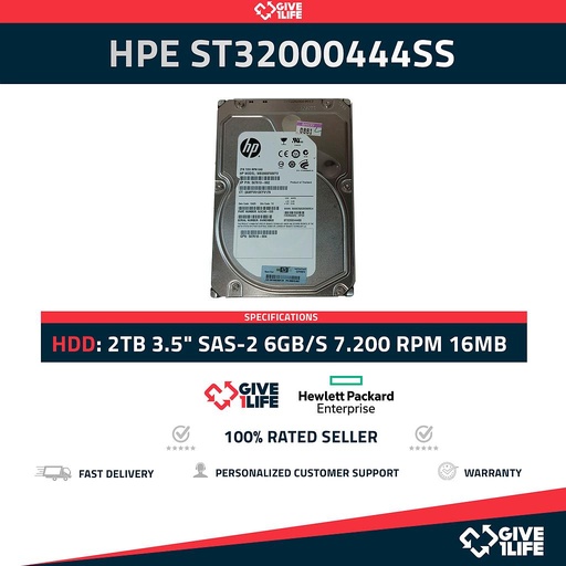 [211] HPE ST32000444SS 2TB HDD 3.5" SAS-2 6GB/S 7.200 RPM 16MB CACHÉ - 507613-002