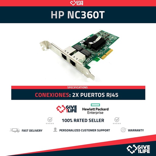[216] HP NC360T DUAL PORT 1GB/S FULL BRACKET NETWORK CARD 412651-001