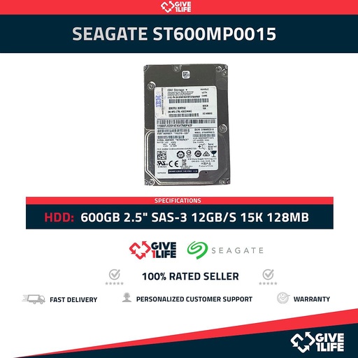 [252] SEAGATE ST600MP0015 600GB HDD 2.5" SAS-3 12GB/S 15K 128MB