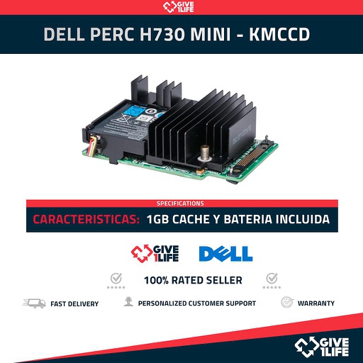 [260] DELL PERC H730 MINI - KMCCD - 1GB CACHE + BATERIA - 12GB/S SAS