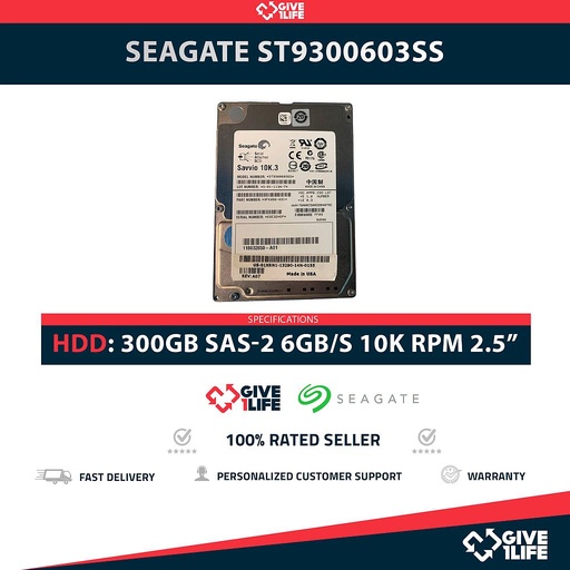 [235] SEAGATE ST9300603SS 300GB HDD 2.5" SAS-2 6GB/S 10K 64MB