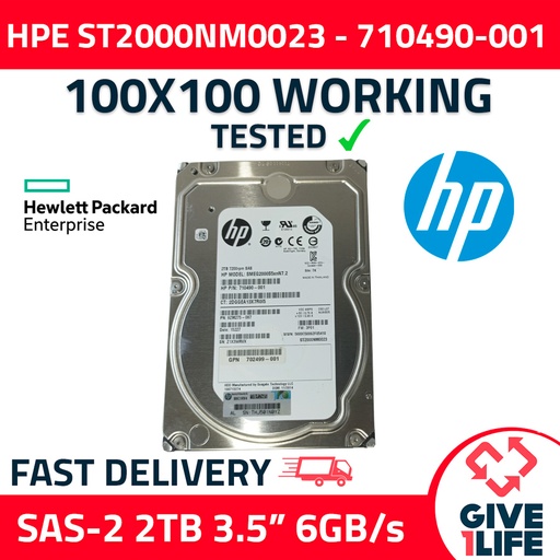 [334] HPE ST2000NM0023 2TB HDD SAS-2 3.5" 6GB/S 7.2K