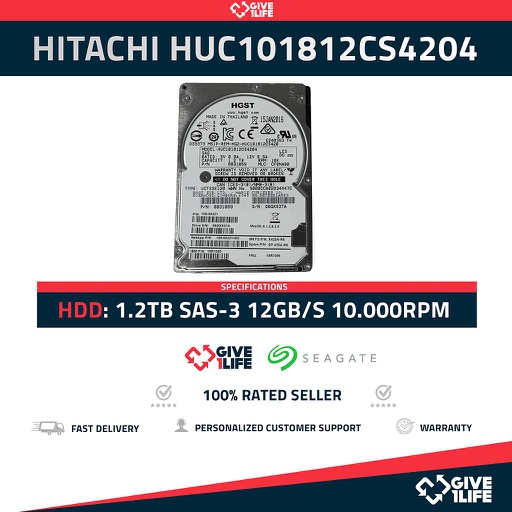 [340] HITACHI HUC101812CS4204 1.2TB HDD 2.5" SAS-3 12GB/S 10K 128MB
