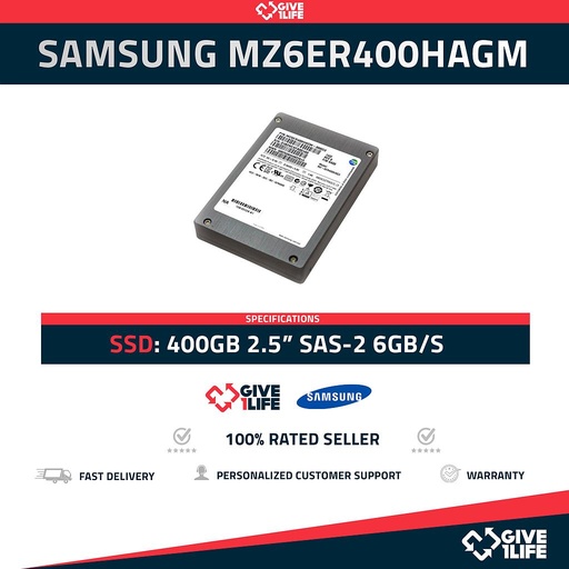 [353] SAMSUNG MZ6ER400HAGM-000G3 400GB SSD 2.5" SAS-2 6GB/S