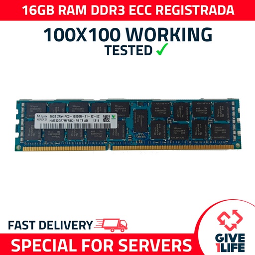 [360] 16GB RAM DDR3 14900R ECC REGISTRADA - ESPECIAL PARA SERVIDORES
