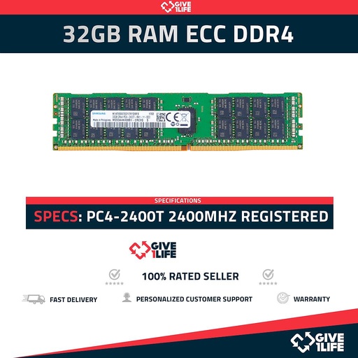 [484] 32GB 2Rx4 PC4-2400T DDR4 RAM REGISTRADA - ESPECIAL SERVIDOR