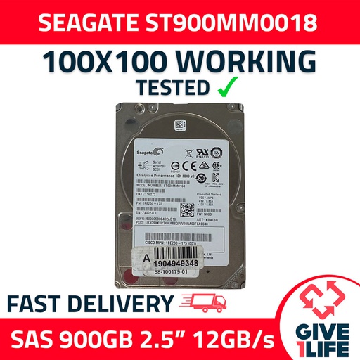 [495] SEAGATE ST900MM0168 900GB HDD 2.5" SAS-3 12GB/S 128MB CACHE - SERVIDORES