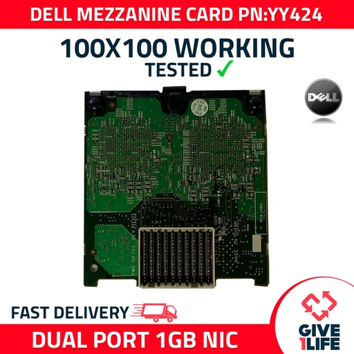 [515] DELL PE BROADCOM 5708 DOBLE PUERTO 1GB NIC PCIe x4 TARJETA MEZZANINE PN: YY424