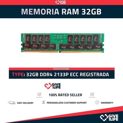 [530] 32GB 2Rx4 PC4-2133P DDR4 RAM REGISTRADA - ESPECIAL SERVIDOR