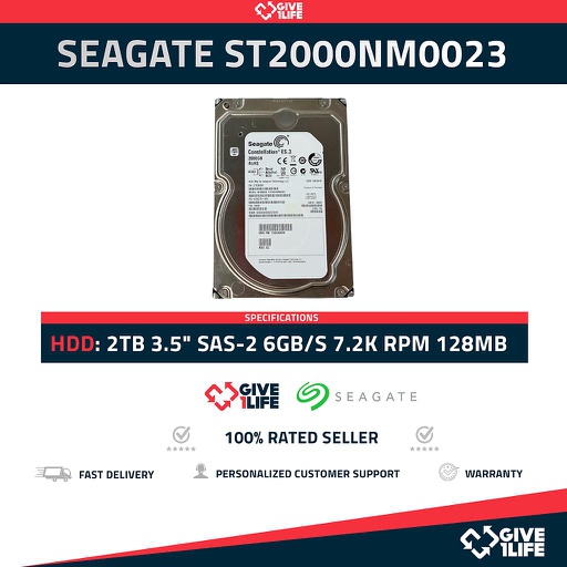 [536] SEAGATE ST2000NM0023 2TB HDD 3.5" SAS-2 6GB/S 7.2K RPM 128MB CACHE - SERVIDORES