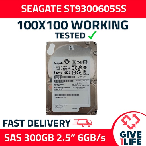 [539] SEAGATE ST9300605SS 300GB HDD 2.5" SAS-2 6GB/S 10.5K RPM CACHE 64MB