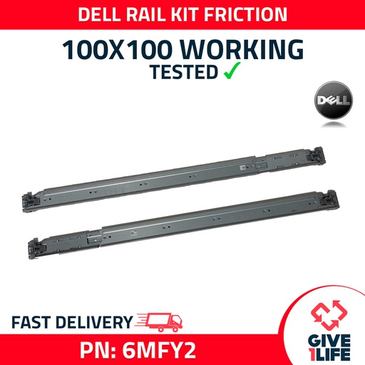 [553] DELL RAIL KIT FRICTION 2U PN:6MFY2 PARA DELL POWEREDGE C6100/C6145/C6300/C6320/R740XD2...