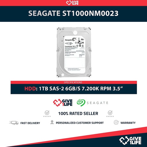 [558] SEAGATE ST1000NM0023 HDD 1TB SAS-2 6GB/S 7.2K RPM 64MB CACHE