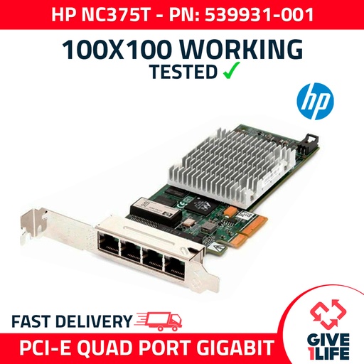 [573] HP NC375T ADAPTADOR PARA SERVIDORES PCI-E CON 4 PUERTOS 1GB - 539931-001