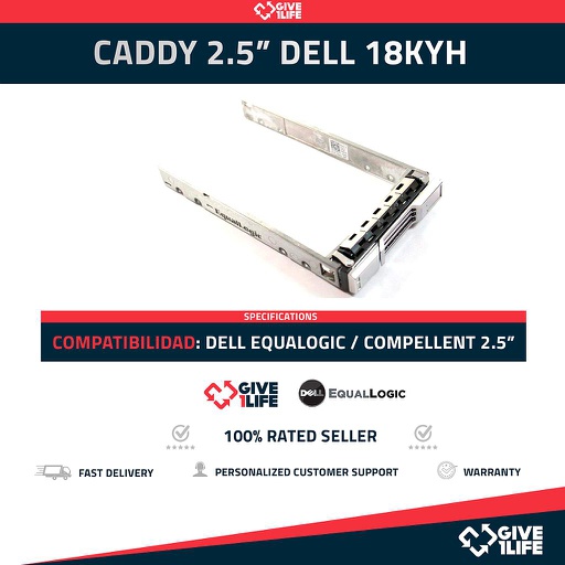 [596] DELL EQUALLOGIC/COMPELLENT CADDY SFF 2.5" SAS/SATA PN:18KYH
