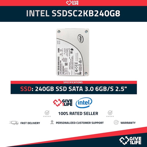 [607] INTEL D3-S4510 SERIES SSDSC2KB240G8 240GB SSD SATA 3.0 6GB/S 2.5"