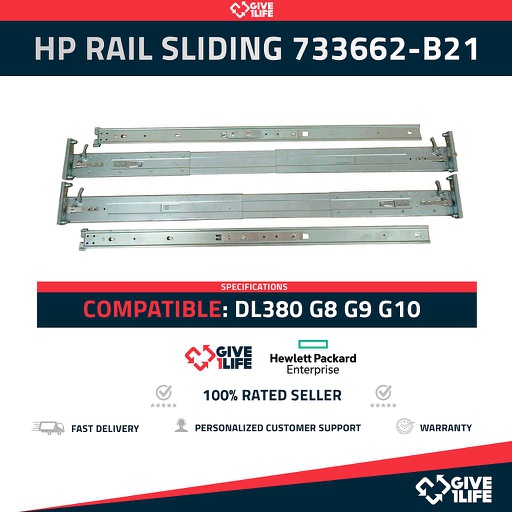 [610] HP RAIL KIT PARA DL380 2U G8/G9 SLIDING PN:733662-B21/728390-001/728348-001